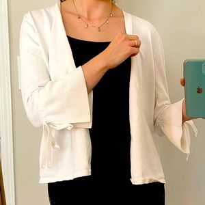 Ann Taylor Ivory Cardigan Bell Sleeve w Ties